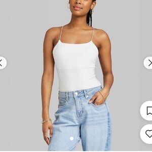 Wild Fable Spaghetti Strap Body Suit White Top